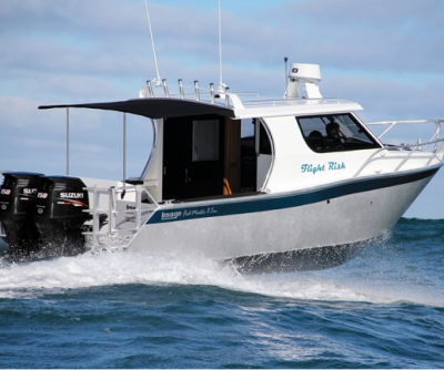 Image Boats NZ Prestige boat flight risk in ocean