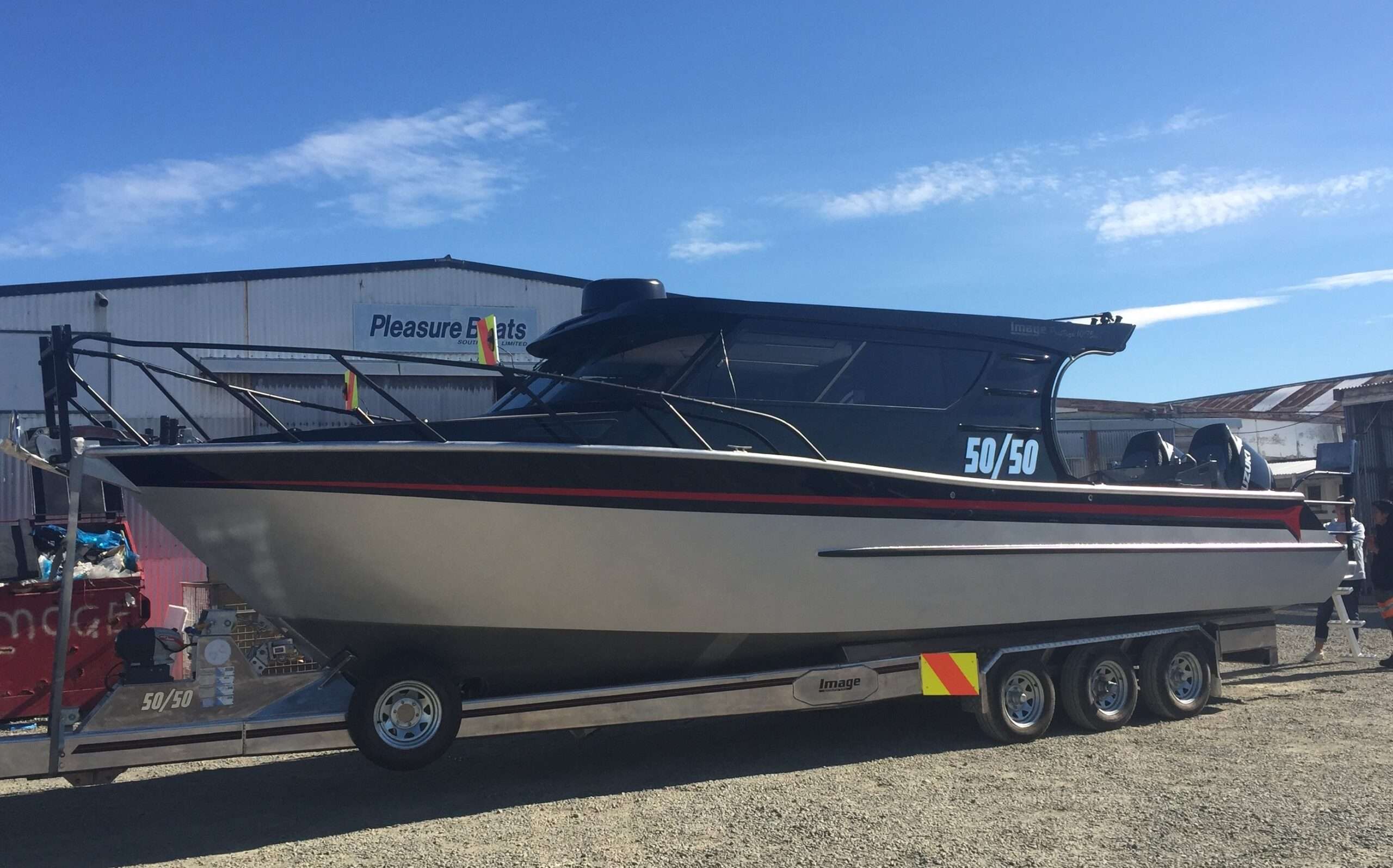 Image Boats NZ Prestige boat 50-50 on trailer