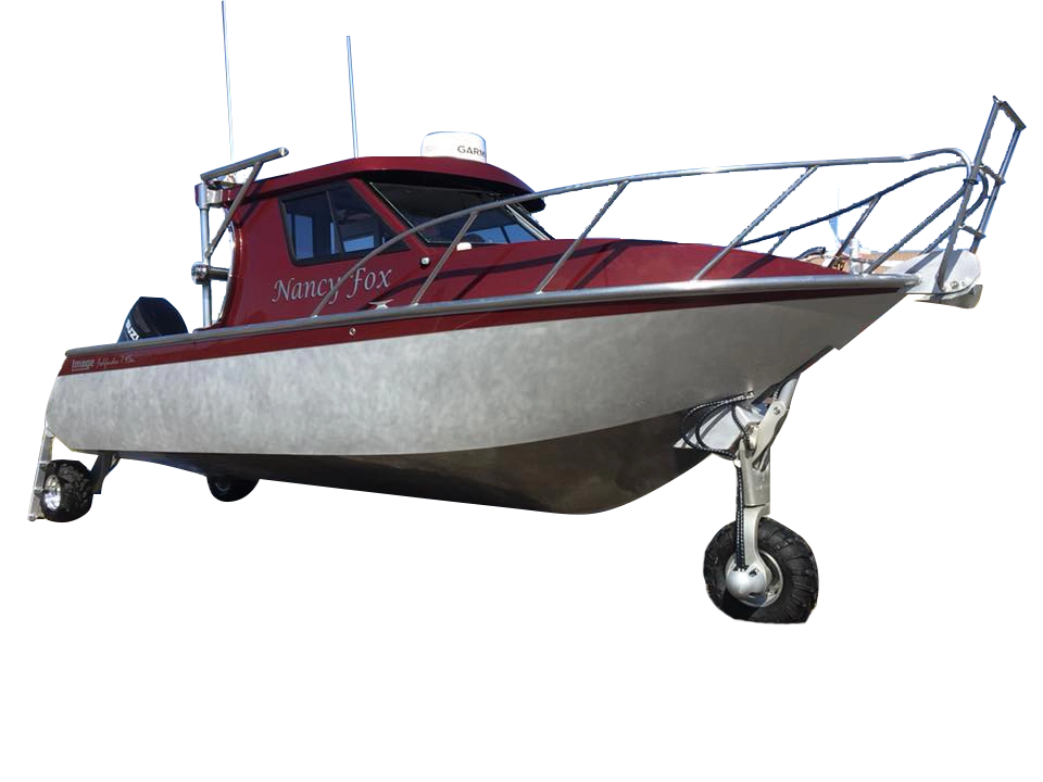 Image Boats New Zealand Amphibious boat on trailer